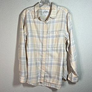 Rei Cooperative Cream Long Sleeves High Low Button‎ Down Shirt Womens Large